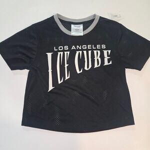 Ice Cube Los Angeles 69 Black Mesh Cropped Jersey Top XS New